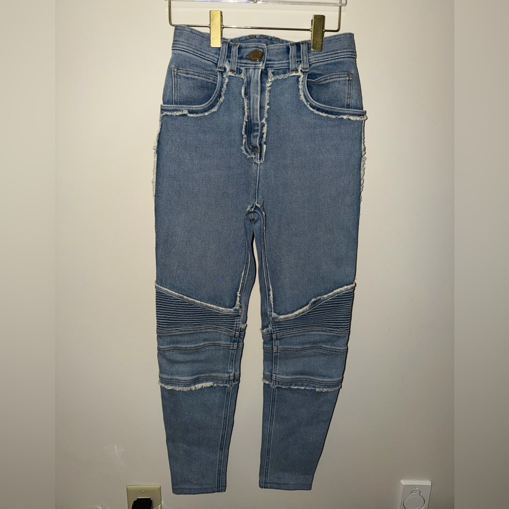 Balmain Moto High Waisted Women’s Jeans- size small (38)